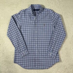Ralph Lauren Men's M Multicolor Flesh Pony Plaid Long Sleeve Button Down Shirt‎